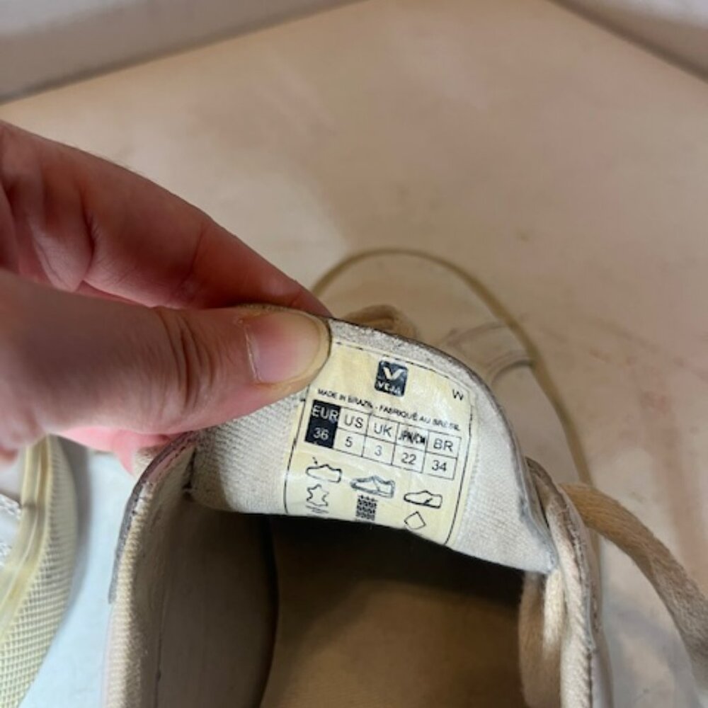Veja Esplar Low Top Leather White Sneaker Sz 5 - Picture 8 of 9